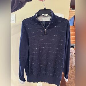 TailorByrd Men’s Navy Quarter Zip Sweater Medium